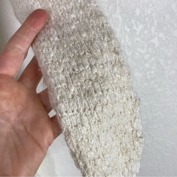 Free People Ivory Textured Wool Blend Knit Pullover Sweater - Picture 5 of 8